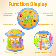 Vanmor Baby Musical Toys with Light Up for Toddlers 1 2 3, Baby Toys Rotating Ocean Projector Infant Toys 12-18 Month, Sitting Crawling Interactive Toys for Babies, Christmas Gifts Toys for Toddler