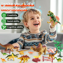 Style-Carry Dinosaur Toys for Kids 3-6 Years, 54Pcs Dinosaurs Figures&Trees&Fence, Dino Toy Gift for Toddler Boys Girls Ages 3 4 5