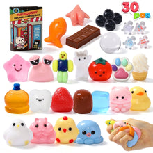 FUFUSQUISHY 30PCS Squishy Toys for Kids, Soft Taba Sensory Squeeze Toy Set, 24 Individually Wrapped Packs, Classroom Prizes and Party Favors
