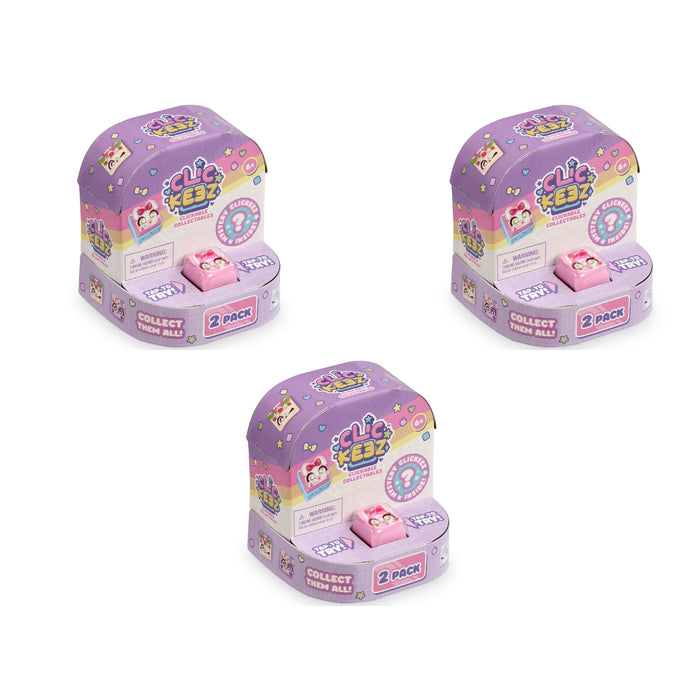 Clickeez Keyboard Key Fidget Toys Collectible Characters 3-Piece Bundle